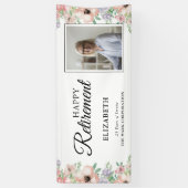 写真引退パーティー エレガント パステル フラワー 横断幕 (縦)