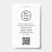 写真従業員ビジネスIDホワイトスタッフバッジ バッジ (裏面)