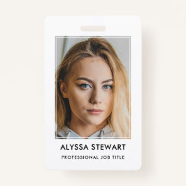 写真従業員ビジネスIDホワイトスタッフバッジ バッジ