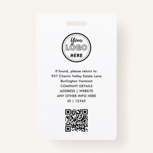 写真従業員ビジネスIDホワイトスタッフバッジ バッジ (裏面)