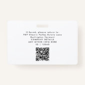 写真従業員ビジネスIDホワイトスタッフ名 バッジ (裏面)