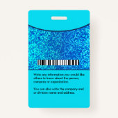 写真従業員名バーコードロゴカスタム バッジ (裏面)