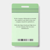 写真従業員名バーコードロゴカスタムID バッジ (裏面)