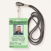 写真従業員名バーコードロゴカスタムID バッジ (正面ランヤード)