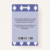 写真従業員名バーコードロゴカスタムID バッジ (裏面)