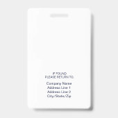 写真従業員ID名バッジ |ネイビーホワイト バッジ (裏面)