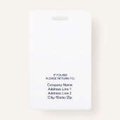 写真従業員ID名バッジ |ネイビーホワイト バッジ (裏面)