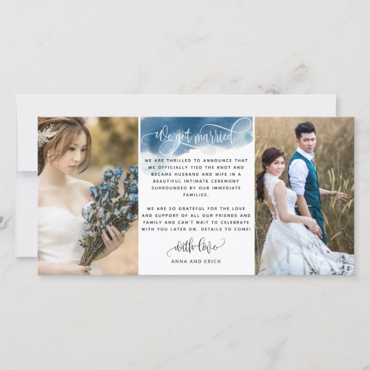 写真得結婚した結婚/Elope発表 案内状 (正面)