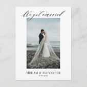 写真得Weの結婚した結婚発表はがき ポストカード (正面)