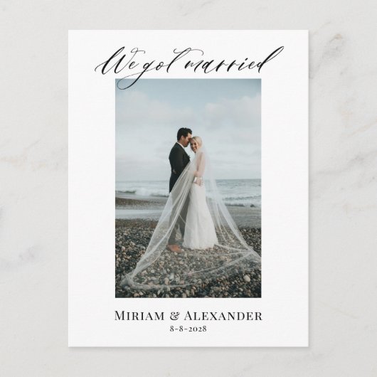 写真得Weの結婚した結婚発表はがき ポストカード (正面)