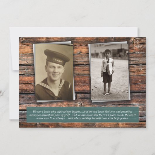 写真忌引悔やみや弔慰葬式 招待状 (裏面)