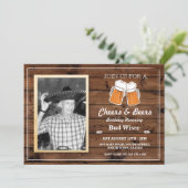 写真応援及びビール誕生会の木製の招待 招待状 (スタンド正面)