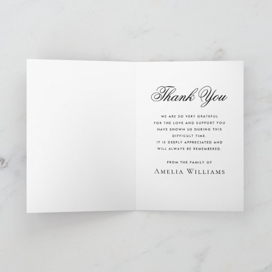 写真悔やみや弔慰の感謝してい忌引き カード (内部)