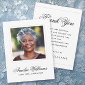 写真悔やみや弔慰死別ホワイトサンキューカード サンキューカード