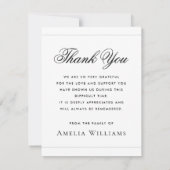 写真悔やみや弔慰死別ホワイトサンキューカード サンキューカード (裏面)