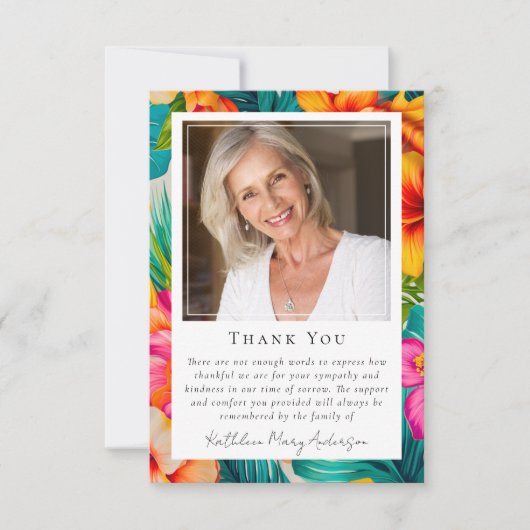 写真悔やみや弔慰熱帯葬儀記念館 サンキューカード (正面)