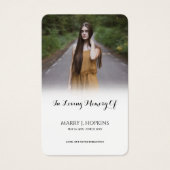 写真悔やみや弔慰葬儀記念祈りの言葉カード (正面)