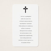 写真悔やみや弔慰葬儀記念祈りの言葉カード (裏面)