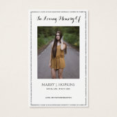 写真悔やみや弔慰葬儀記念祈りの言葉カード (正面)