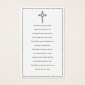 写真悔やみや弔慰葬儀記念祈りの言葉カード (裏面)