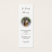 写真悔やみや弔慰葬儀記念詩ブックマークカード (正面)