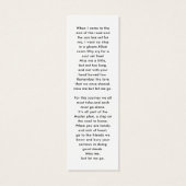 写真悔やみや弔慰葬儀記念詩ブックマーク (裏面)