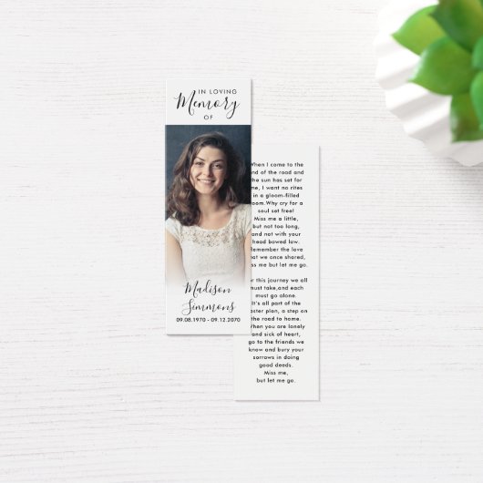 写真悔やみや弔慰葬儀記念詩ブックマーク (デスク)