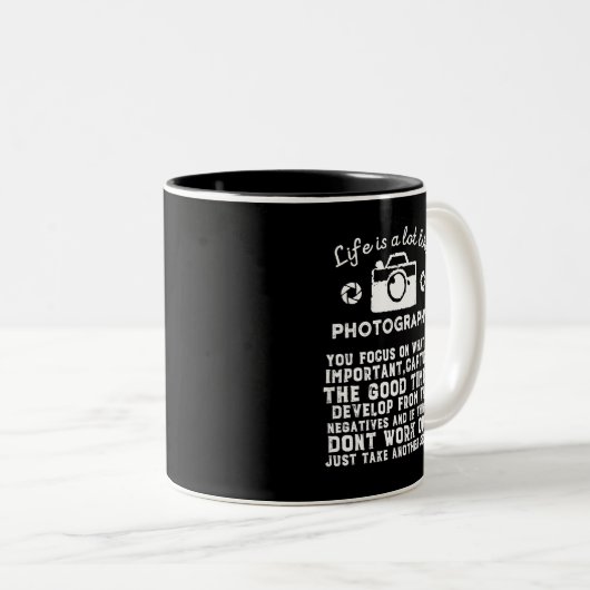 写真感動的のような写真家の生活 ツートーンマグカップ (正面右)