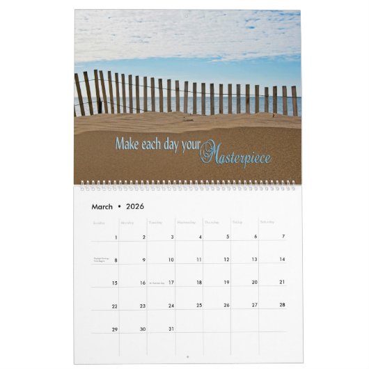 写真感動的引用文 カレンダー (3月 2026)