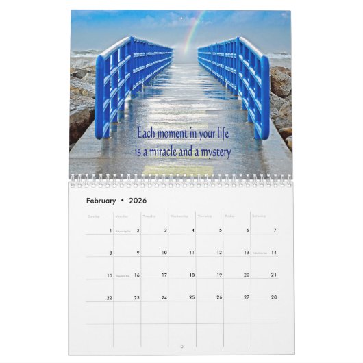 写真感動的引用文 カレンダー (2月 2026)