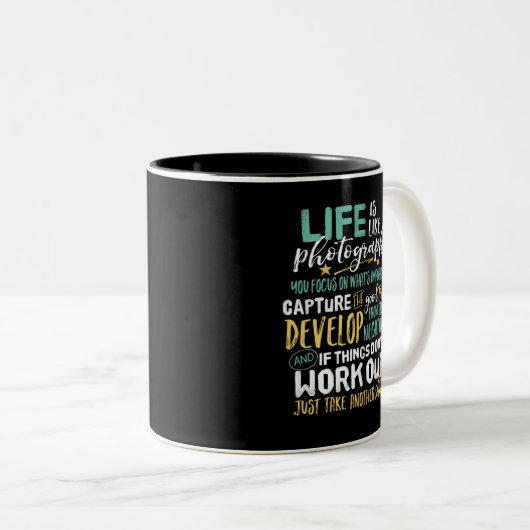 写真感動的生活引用文写真家 ツートーンマグカップ (正面右)