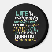 写真感動的生活引用文写真家 マグネット (正面)