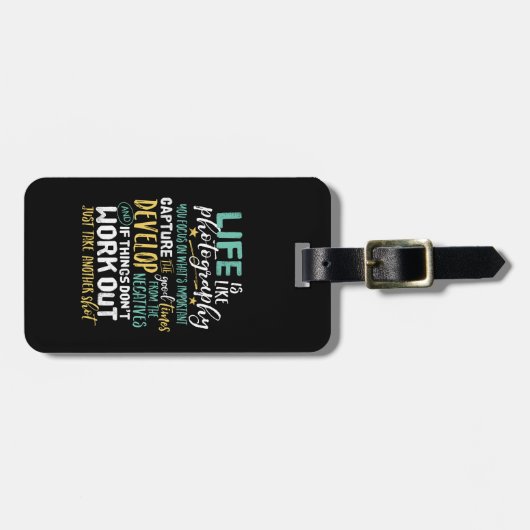 写真感動的生活引用文写真家 ラゲッジタグ (正面横)