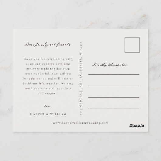 写真感謝していのハガキ結婚の額縁 ポストカード (裏面)