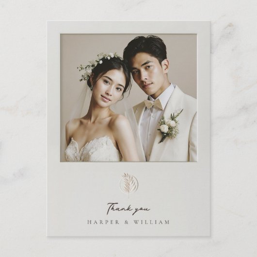 写真感謝していのハガキ結婚の額縁 ポストカード (正面)