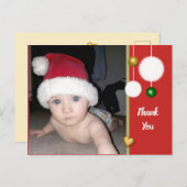 写真感謝していの赤いクリスマスの贈り物 案内ポストカード (正面/裏面)