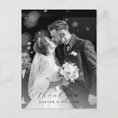 写真感謝していの飾りグレー結婚ハガキ ポストカード (正面)