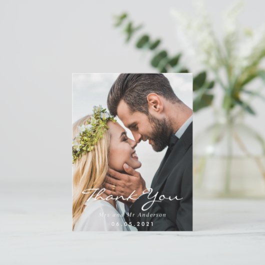 写真感謝していダスティブルー結婚の脚本 ポストカード (スタンド正面)