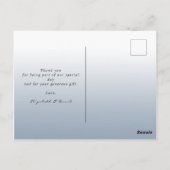 写真感謝していダスティブルー結婚の脚本 ポストカード (裏面)