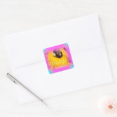 写真感謝していネオンホログラフシンガーミュージックDJプロデュース スクエアシール (封筒)