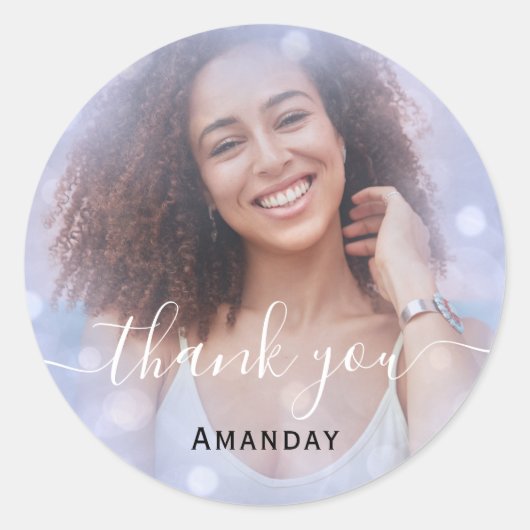 写真感謝していブライダルSweet16大学院ブルー ラウンドシール (正面)