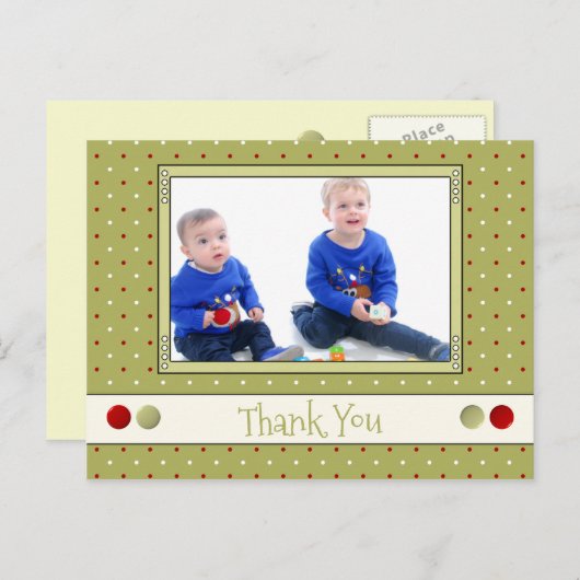 写真感謝してい付きのクリスマスの贈り物 ポストカード (正面/裏面)