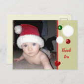 写真感謝してい付きのクリスマスの贈り物 案内ポストカード (正面/裏面)