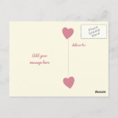 写真感謝してい付きベビープレゼント用ピンク ポストカード (裏面)