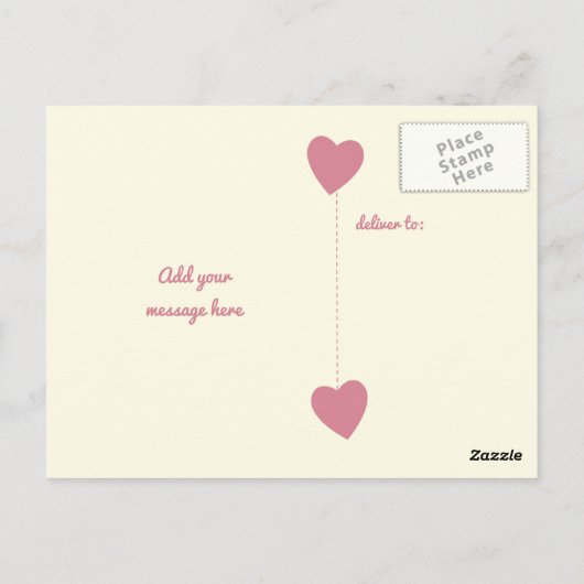 写真感謝してい付きベビープレゼント用ピンク ポストカード (裏面)