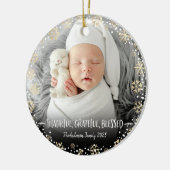 写真感謝のスノーフレーク賛美の休日 セラミックオーナメント (左)