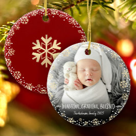 写真感謝のスノーフレーク賛美の休日 セラミックオーナメント