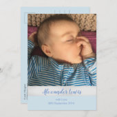 写真感謝状とベビー案内はがき サンキューカード (正面/裏面)