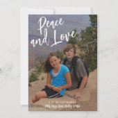 写真手書きクリスマスレッドプレイドピースラブ シーズンカード (正面)