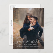 写真手書きミニマル白日付の保存 案内ポストカード (正面/裏面)